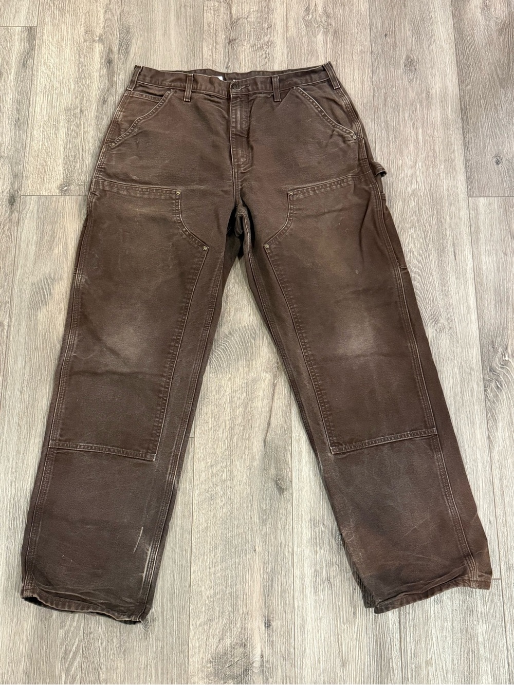 Carhartt B136 DKB Loose Fit Washed Duck Double-Front Work Dungaree (34 x 32)